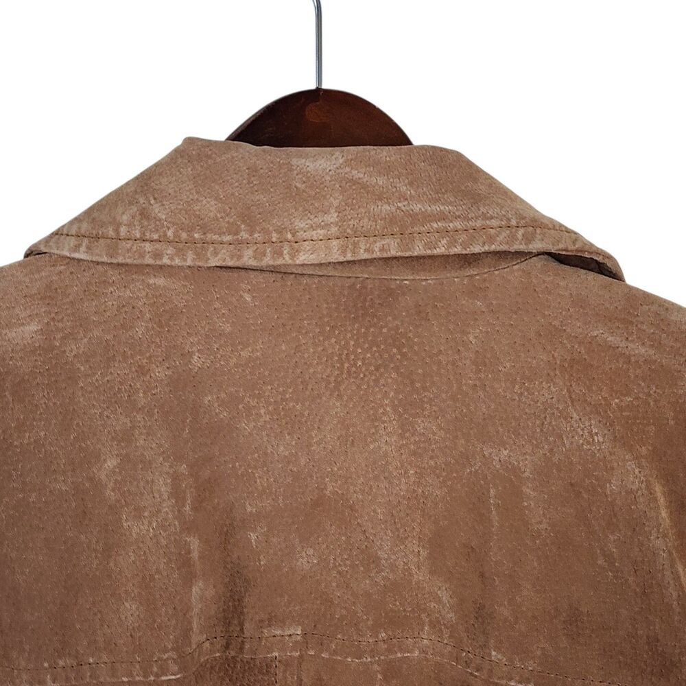 NWT Cezani Men's Genuine Suede Leather Jacket Camel Brown Zip Quilted Lined XL - Picture 5 of 16